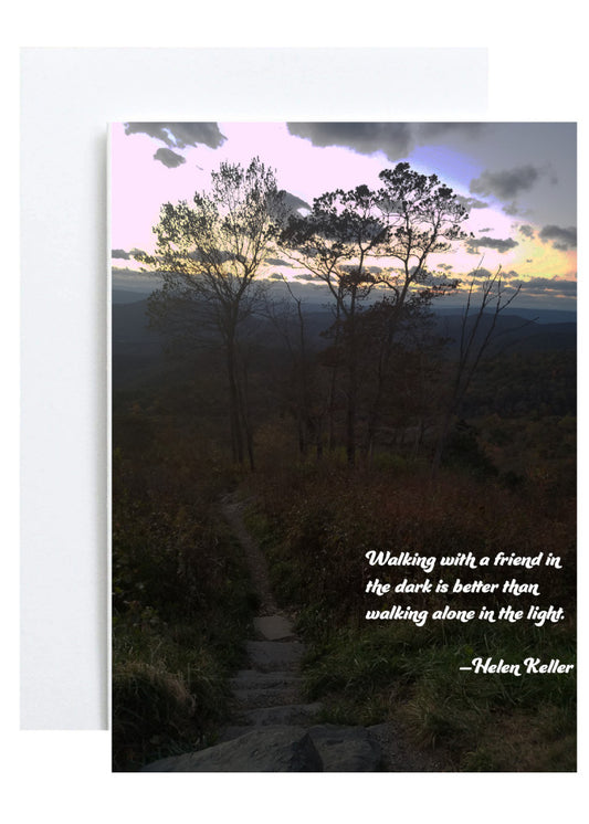 "Walking with a Friend" Greeting Card (Encouragement, Friendship, Love)
