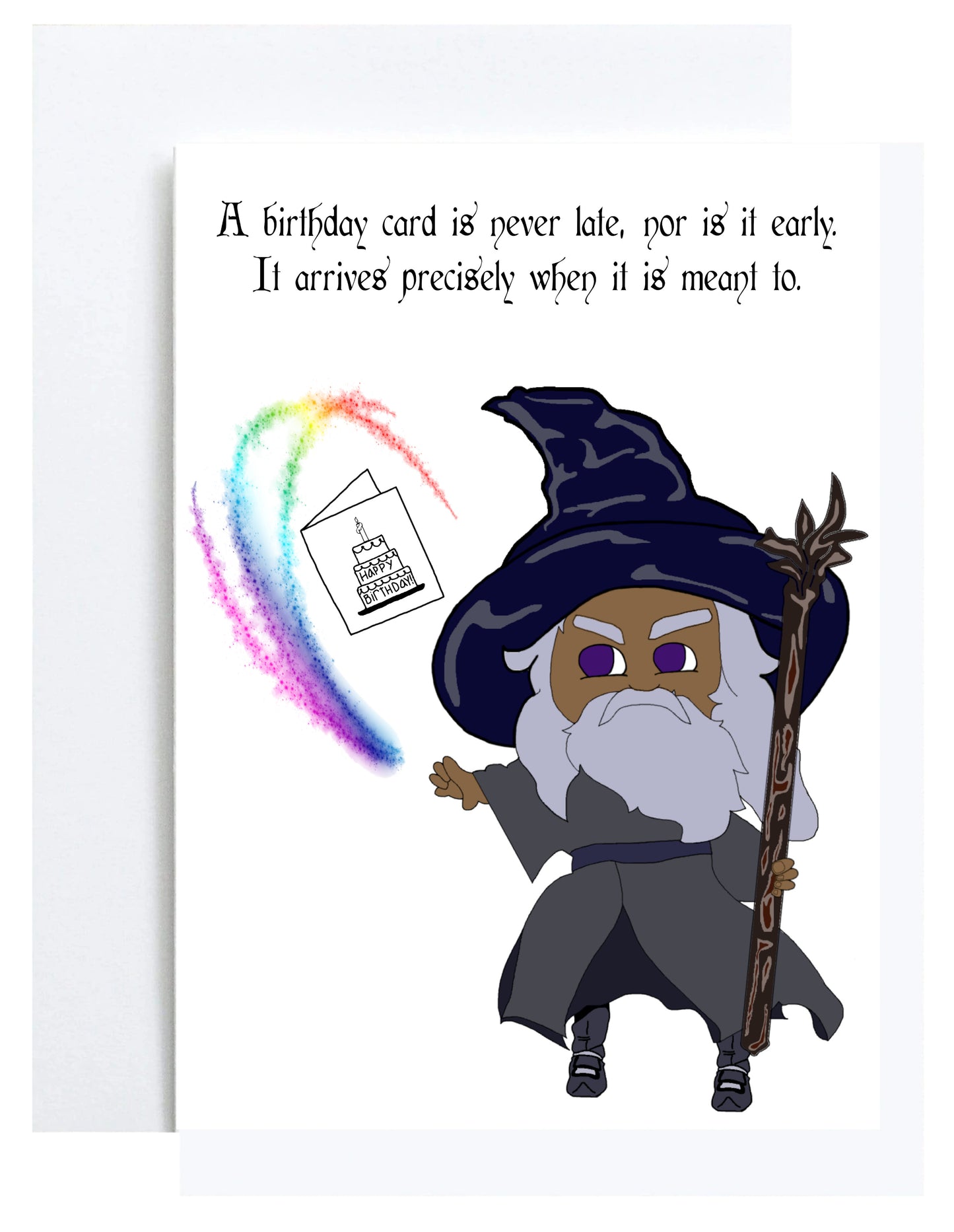 "A Birthday Card Is Never Late" Greeting Card (Belated Birthday)