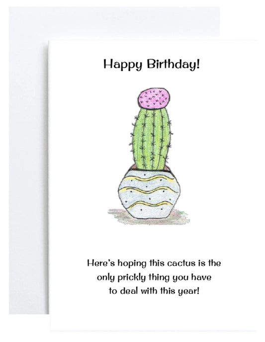 "Prickly Cactus" Greeting Card (Birthday)
