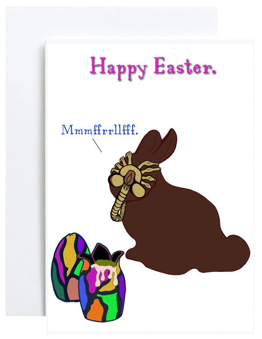 "Easter Egg Hugger" Greeting Card (Easter)