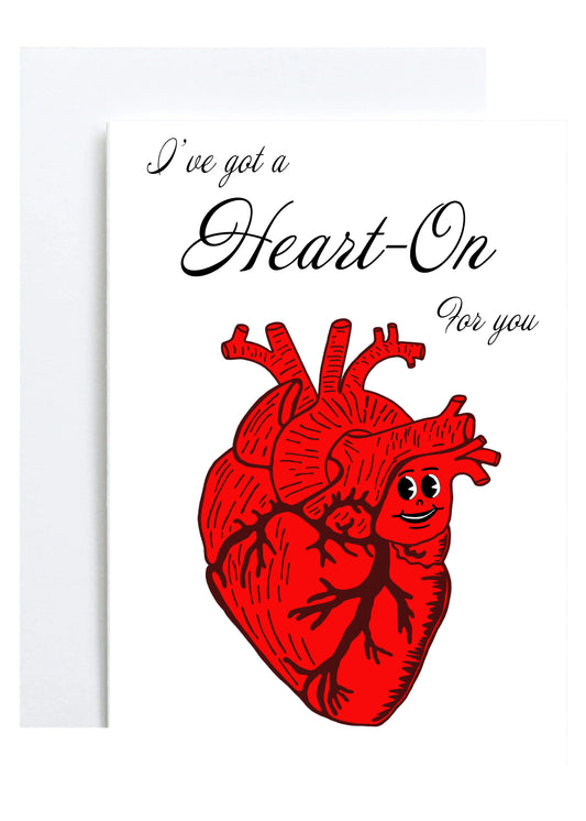 "Heart On for You" Greeting Card (Love)