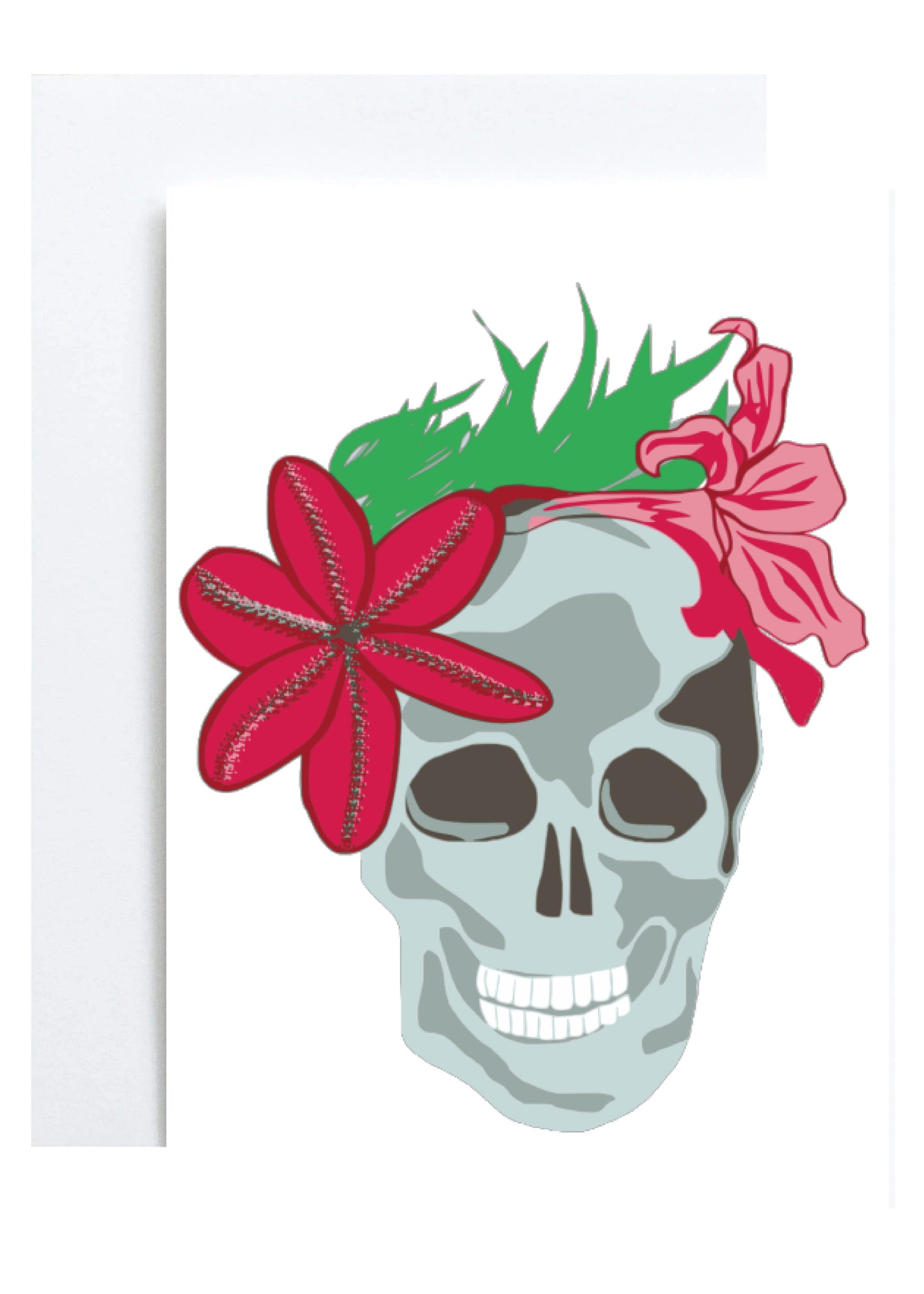 "Flower Skull" Greeting Card (All Occasion)