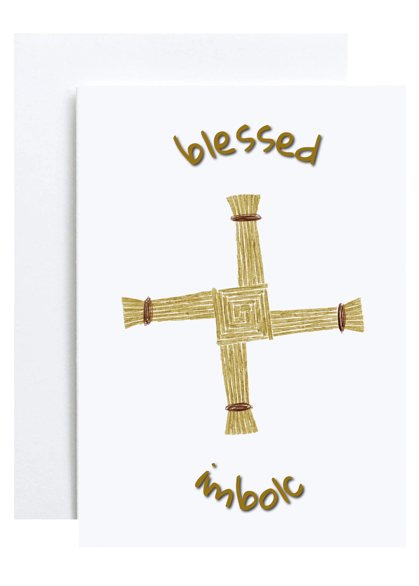 "Blessed Imbolc Brighid's Cross" Greeting Card (Imbolc)
