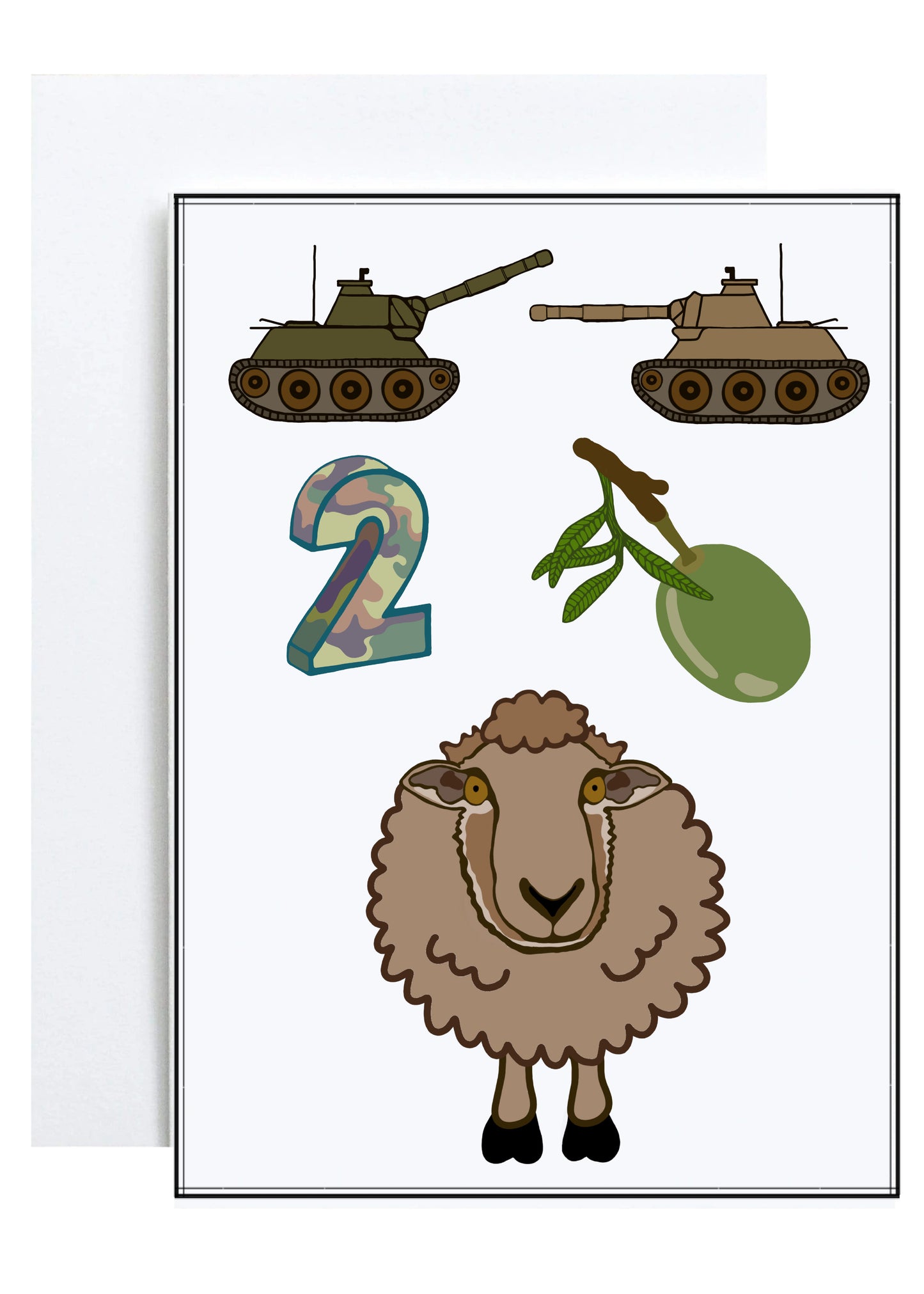 "Tanks 2 Olive Ewe" Greeting Card (Thank You)
