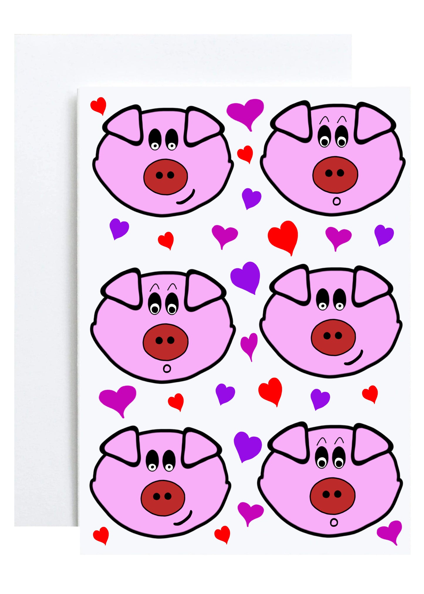 "Hogs & Kisses" Greeting Card (Love)