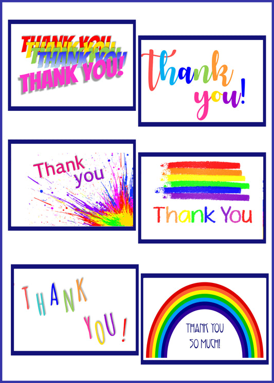 Rainbow Thank You Assortment (Pack of 12 Note Cards)