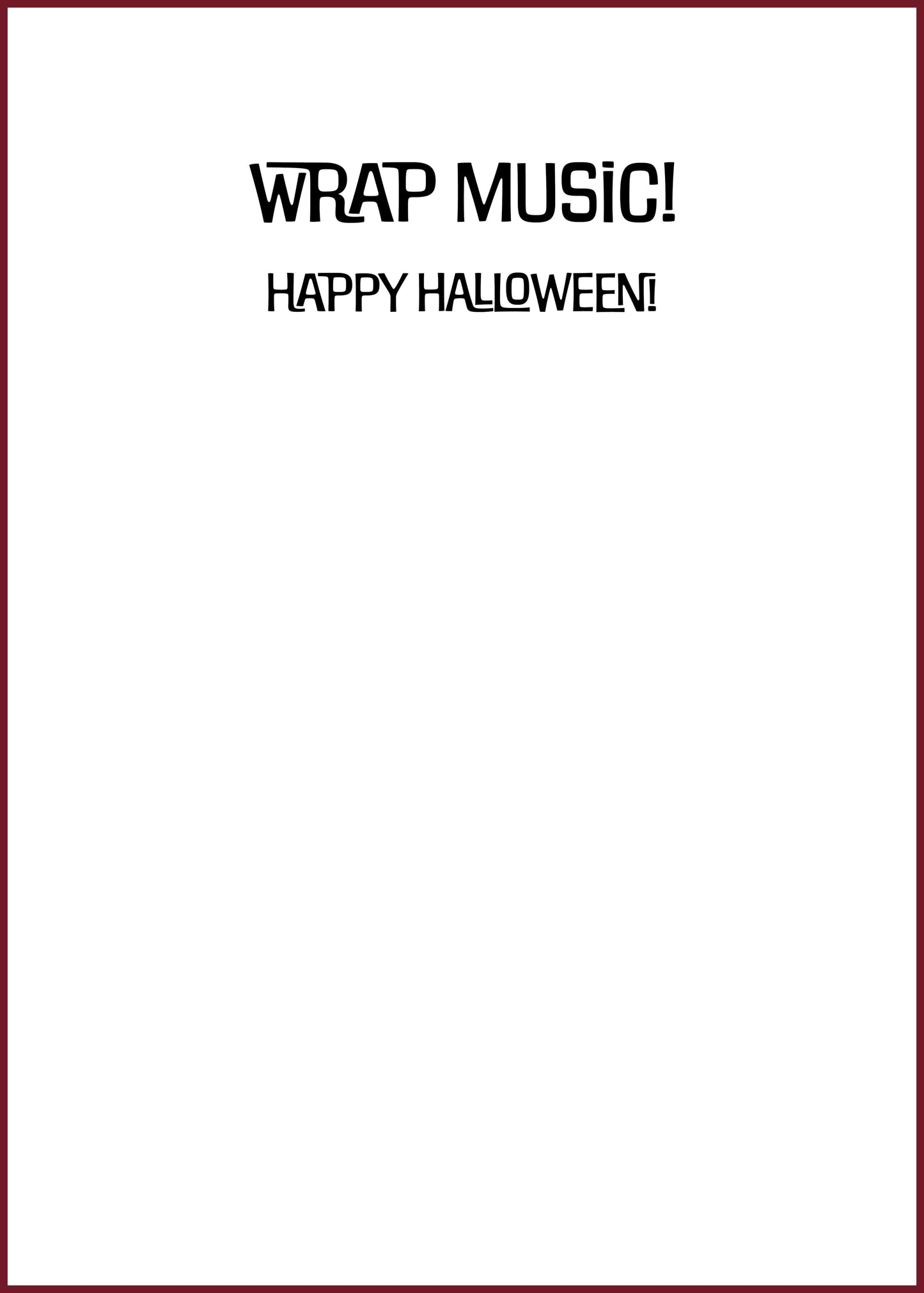 "Wrap Music" Greeting Card (Halloween)