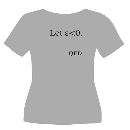 "Let ε<0" Tee Shirt Design (Math & Science)